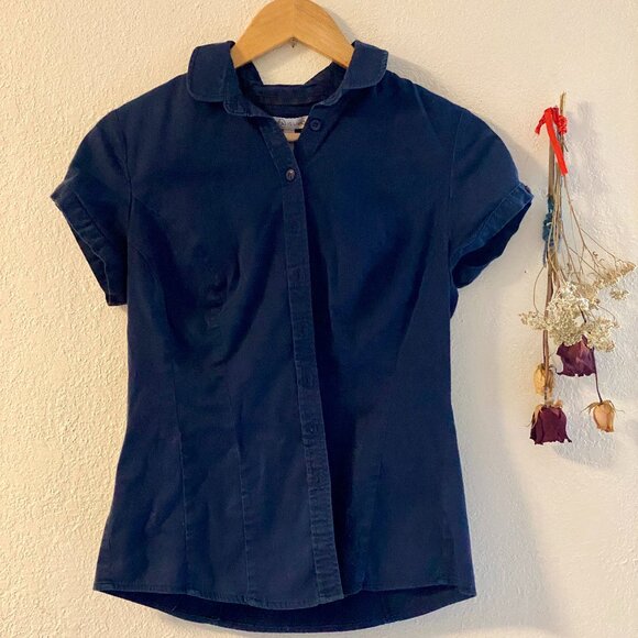 Bravissimo Short Sleeve Shirt UK 10/ US 0 Super Curvy Navy blue - Picture 2 of 4